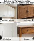 Ultra Thin Magnetic Drawer Catches Pack Of 16 With No Gap L Shaped Strike Plate for cabinets, wardrobes, and drawers