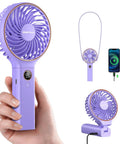 Portable Handheld Fan On The Go Must Have 5000mAh Rechargeable Battery With 6 Speeds And LED Display Ultra Quiet Mini Travel USB Fan