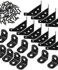 Stainless Steel Corner Bracket Connector For Shelves And Tables Heavy Duty Durable Versatile Black Finish Easy Install No Fuss Pack