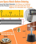 Top Tier Heavy Duty Rubber Furniture Leveling Feet With Reliable M6 Threads Easy Install Table And Chair Sliders For Banishing Floor Wobbles And Keeping Your Gear Planted Firm 8 Pack specifications showing M6 thread sizes and installation details.