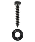 Three Eighths Inch By Two Inch Lag Screw Kit With Fifty Screws And Fifty Washers Black Ruspert Coated For Exterior Use