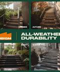 Non Slip Outdoor Stair Treads 12 Pack With Heavy Duty Grip Tape Strips in all-weather durability graphic for seasons.