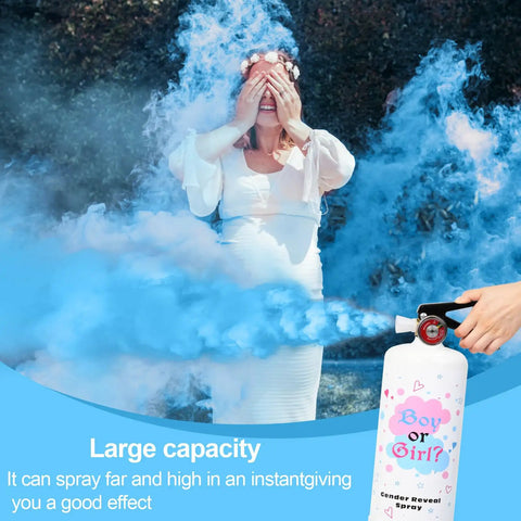 Epic Giant Fire Extinguisher Gender Reveal Spray 2 Pack Extra Long Reach Biodegradable Corn Starch Powder For Ultimate Boy Or Girl Surprise Party Bash
