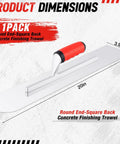 Heavy Duty Pool Trowel With Rounded Front And Square Back Edge For Fine Finish 20 By 4 Inches Stainless Steel Masonry Plastering Drywall Construction Hand Tool With Soft Grip with product dimensions