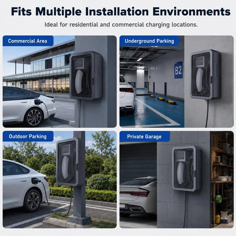 Heavy Duty EV Charger Wall Cover And Tough As Nails Steel Electrical Box in commercial, underground, outdoor, and garage setups.