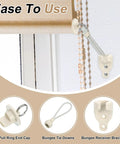12 Pack 4 Inch Bungee Tie Downs For Exterior Roller Shades And Sun Shades, Weatherproof Elastic Tie Down Straps, Beige