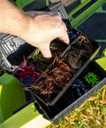 TracPak Tray Inserts 4x2 Half Depth, 2 Pack With Eight 2x2 Compartments Per Tray, Modular Stackable Storage Trays For Tackle Gear And Tools, Kayak Tackle Organizer For TracPak Box, Made In USA; showing lures in compartments inside a kayak