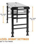 Heavy Duty Welding Table With 1000 Lb Load Capacity, Folding Metal Workbench for Welding, Adjustable Seven Level Height