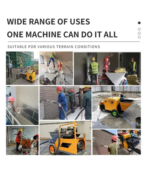 Wide range of uses for high performance electric plaster sprayer machine and mortar pump in various settings and applications.