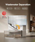 Wastewater Separation Cat Water Fountain With 3.5L Stainless Steel Bowl, self cleaning cycle, and wireless pet dispenser