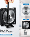 Deadbolt Lockout Device Block Thumb Turn Kid Safe, Child Proof Safety Cover For Dead Bolt installed on door with padlock option