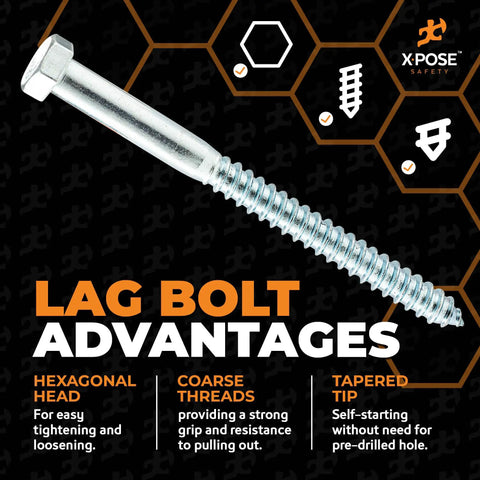 Heavy Duty Concrete Anchor Kit For Parking Lots And Driveways With 6 Inch Lag Bolts Lag Shields And Washers Galvanized Steel Four Sets Per Pack Ideal For Parking Curb Stops And Speed Bumps Tough As Nails shown with lag bolt design