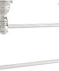 Under Cabinet Paper Towel Holder In Satin Nickel Solid Brass Build Easy Installation With Mounting Hardware Reversible Left Or Right Opening Fits Large And Regular Rolls Durable Finish For Everyday Kitchen Use, side view