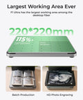 F1 Ultra 20W Fiber And Diode Dual Laser Engraver with 220x220mm working area for batch and HD photo engraving