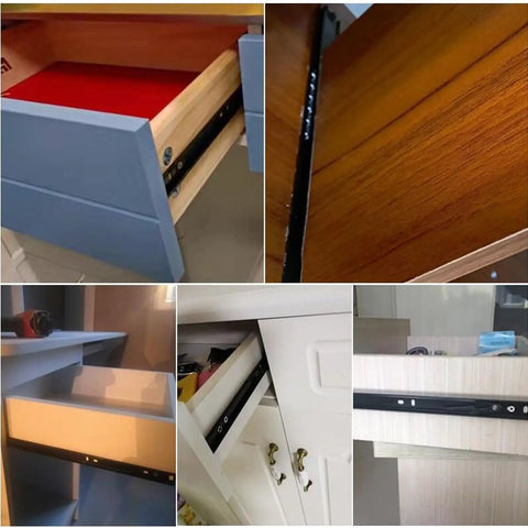 Heavy Duty Drawer Runners Slide Rail System With Boss Level Smooth Glide, Premium Upgrade Professional Elegant Steel Ball Bearings, Durable Metal Track For Cabinets, Kitchen Drawers, Tool Chests, Quiet Operation, No Jamming on cabinet drawers