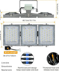 Diagram of Outdoor 150W LED Flood Light With Dusk To Dawn Photocell Beefy 3 Heads Adjustable Wide Beam 5000K Daylight