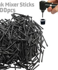 Electric Ink Mixer Kit For Pigments And Eyebrow Colors, 100 black mixer sticks for tattoo ink blending