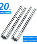 Beefy 76 Inch Wide Heavy Duty Industrial Slide Rail Drawer Guide Three Section With Smooth Silent Operation Rust Resistant Electroplated Or Powder Coated Steel Tracks And Ball Bearing Roller System 20 inch 500mm cold rolled steel drawer slides