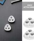 Heavy Duty Triple Ball Swivel Casters With Grippy Adhesive Mounts Quick No Drill Install, showing two caster sets on a dark surface.
