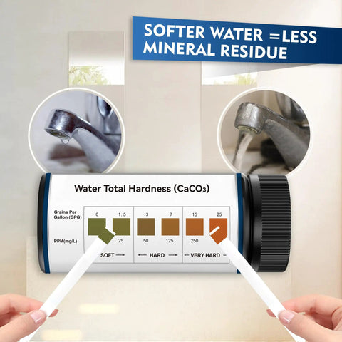 Hard Water Test Strips Kit With Easy Color Chart 150 Strips For Quick Reading 0-425 PPM And 0-25 GPG Water Hardness Testing