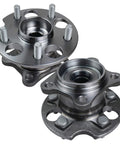 Rear Wheel Bearing And Hub Assembly For AWD Only Compatible With Toyota Highlander 2004 2013 Venza 2009 2016 Lexus RX330 04 06 RX350 07 09 RX400h 2006 2008 Rear Axle 5 Lug Replacement showing two metallic hub assemblies with 5-lug design.