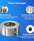Heavy Duty Built To Last Eight Pack Five Eighths Bore Zinc Plated Carbon Steel Shaft Collars Set Screw Style with product advantages