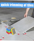 Handheld Diamond Sanding Pads For Ceramic Tiles And Marble Polishing Rock Stone Edge Trimming Block Kit shown with tile installation