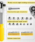 168 Piece Socket Wrench Auto Repair Tool Set With Plastic Toolbox Storage Case showing ratchet, sockets, and bits layout