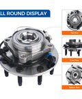 Beefed Up Front Wheel Hub Bearing Assembly 515086 Fits 2001 To 2007 Chevy Avalanche Silverado GMC Sierra shown in all views