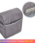 Quilted Dust Cover With Pockets For KitchenAid Stand Mixer 6 7 8 Quart Bowl Lift Grey Patent Design Protects Against Dust And Scratches
