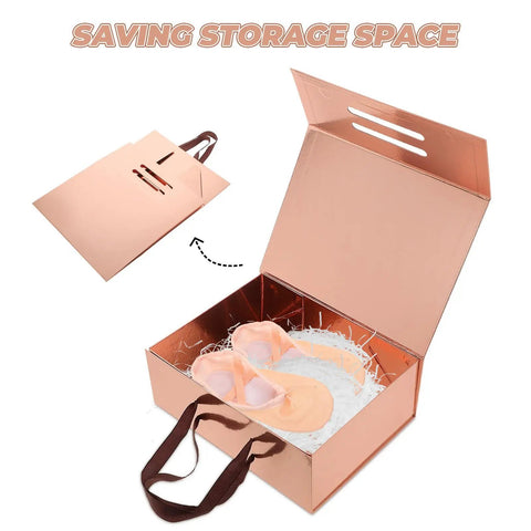 Dope Space Saving Foldable Gift Box For Clothes And Shoes With Adhesive Sticker showing open and folded views