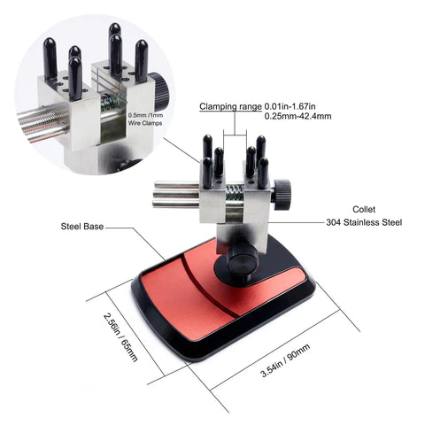Compact Table Top Mini Vise with 360 Degree Rotatable Clamp and Integrated Parts Tray for Precision DIY Repairs Built Tough Adjustable Steel Small Vice 0.01 To 1.67 Inch Clamping Range for Hobby Models RC Dolls Jewelry Watches, 304 stainless steel base