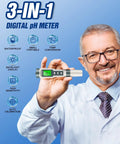 Person holding All In One Digital PH Meter With TDS And Temperature Readings For Accurate 0 To 14 PH, 0.01 Precision
