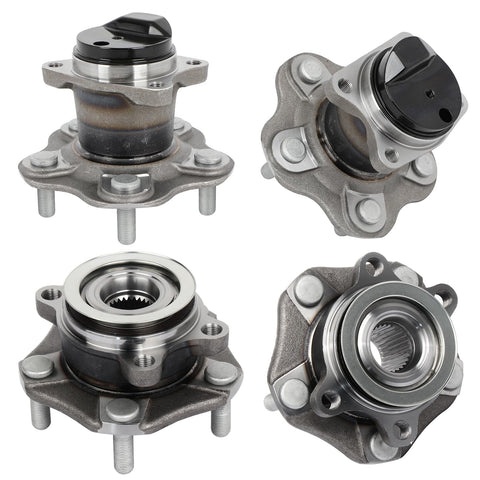 Front And Rear Wheel Hub Bearing Set For Nissan Sentra 2013 2019 1.6L 1.8L Four Piece Direct Fit Replacement Kit Durable Heavy Duty Hubs