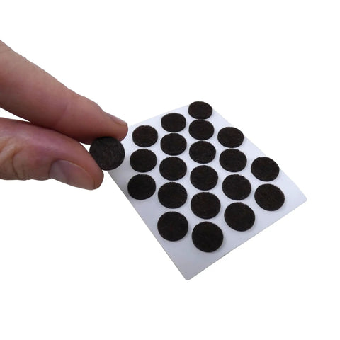 Three Eighths Inch Round Mini Self Stick Felt Furniture Pads For Hard Floors 84 Count Brown Noise Reducing Adhesive Furniture Moving Pads To Protect Beds Sofas Dressers And Other Surfaces