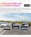 Cars on highway captured by 2K Dash Cam With 60FPS HDR Dope Night Vision STARVIS 2 Sensor, highlighting license plate clarity.