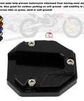 Aluminum Alloy Kickstand Plate Extension For Universal Dirt Bikes And Motorbikes Side Stand Foot Pad Dope Upgrade Durable Wear Resistant Support Accessory Silver, close-up view