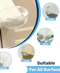 Heavy Duty Large Table Corner Protectors And Universal Edge Guards For Babies on multiple surfaces like wood, glass, and marble.