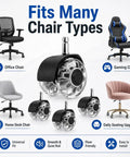 2 Inch Heavy Duty Chair Caster Wheels 5 Pack Silent Swivel Replacement Casters Clear dual wheel design for various chair types.