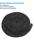PATIKIL wood stove gasket coil, graphite fiberglass seal rope, black, 73 inches
