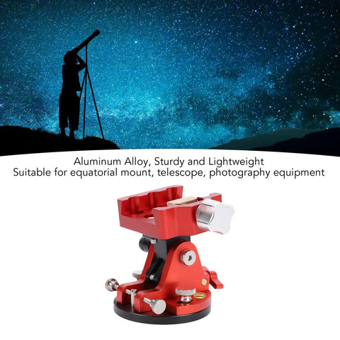 Beefy Latitude Adjustment Telescope Mount with aluminum alloy equatorial wedge, red, for precise polar alignment and stable astrophotography.