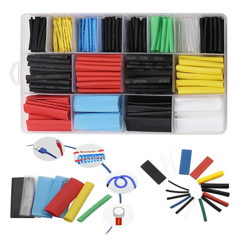 Huge 580 Piece Heat Shrink Tube Kit With Assorted Sizes And Colors For Wire Cable Insulation DIY Projects That Handle The Heat Like A Boss. 580-piece plastic organizer box with multicolor heat shrink tubing