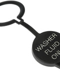 Heavy Duty Fluid Reservoir Cap For Peterbilt Trucks Direct Replacement Washer Fluid Cap shown in black, durable and heat resistant