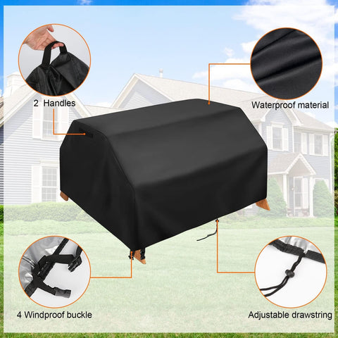 Heavy Duty Waterproof Kids Picnic Table Cover Fits 3 In 1 Wooden Sand And Water Table Sensory Table For Backyard Patio Or Lawn 39 Inch Square Keeps Sand And Water Messes In Check with handles, buckles, and drawstring.