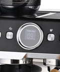 Close-up of the pressure gauge on Fully Automatic Espresso Machine With Badass Burr Grinder And Hella Smooth Pulls.