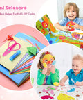 Children crafting with 4 Pack Mini Scissors Set With Color Covers Small Sharp Scissors For Travel Crafts Sewing Embroidery DIY On The Go