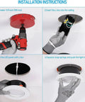 Installation steps for 6 Inch Gimbal LED Recessed Downlight No Brainer Dimmable 5CCT with Junction Box Included and Air Tight Design.
