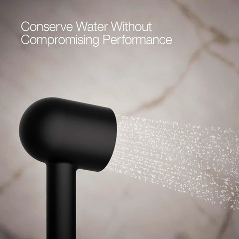 Matte Black Single Function Hand Shower With Hourglass Spray Pattern Delivers Consistent 2.5 GPM Rinse And Targeted Massage Across Zones