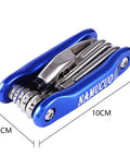 10 In 1 Bike Repair Kit With Tire Levers Glueless Patches Bone Wrench Chain Breaker And Waterproof Saddle Bag, compact folded view