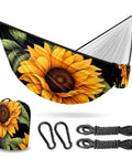 Portable Double And Single Hammock With Storage Bag For Camping, Travel, Beach, Hiking And Backyard Lounging, Sunflower Color